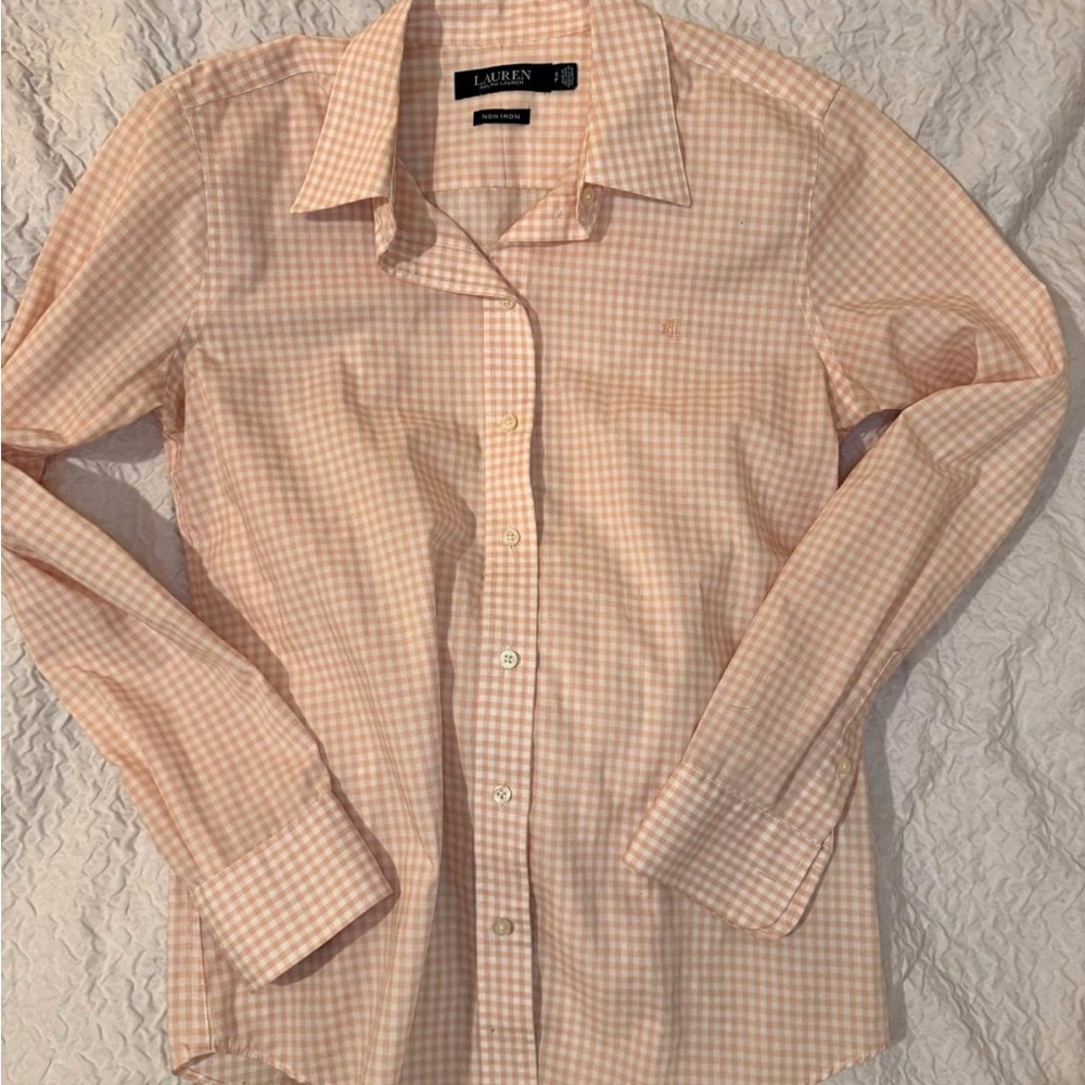 Polo Ralph Lauren Men's Light Orange Checkered Shirt